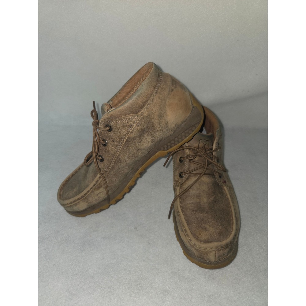 Twisted X Mens Driving Moc Chukka Boots Brown Leather Wide 8.5W Slip Resistant